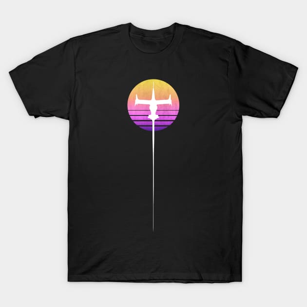 Swordfish II Retro Sun T-Shirt by Crossroads Digital